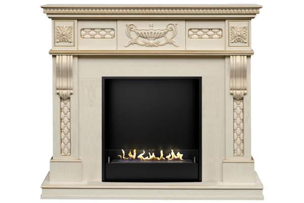 Биокамин в портале Firezo Corsica Слоновая кость с патиной