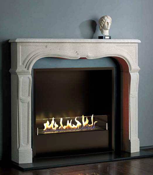 Биокамин в мраморном портале Firezo Marzapane