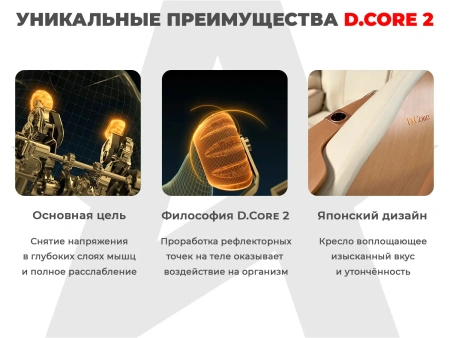 Ультра премиум массажное кресло D_Core 2 Крем
